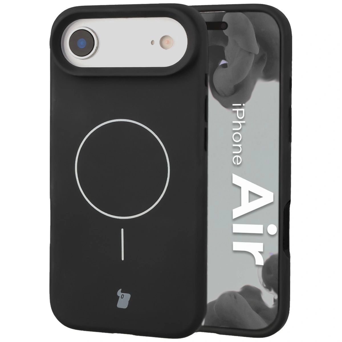 Silikonowe etui z pierścieniem magnetycznym Bizon Soft Case Magnetic do iPhone Air, czarne