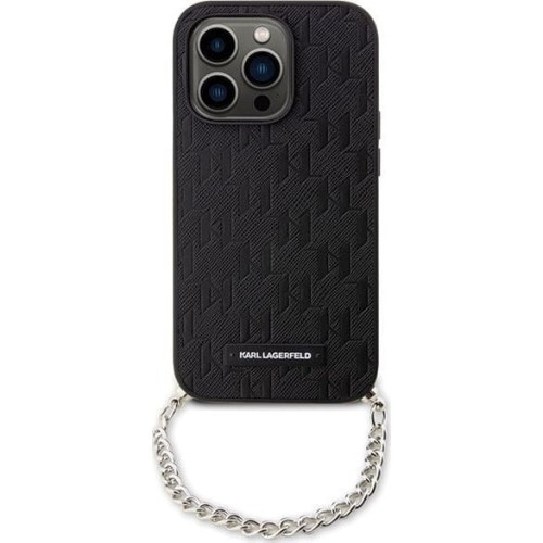 Image of Etui Karl Lagerfeld Hard Case Saffiano Monogram Chaino do iPhone 14 Pro Max, czarne