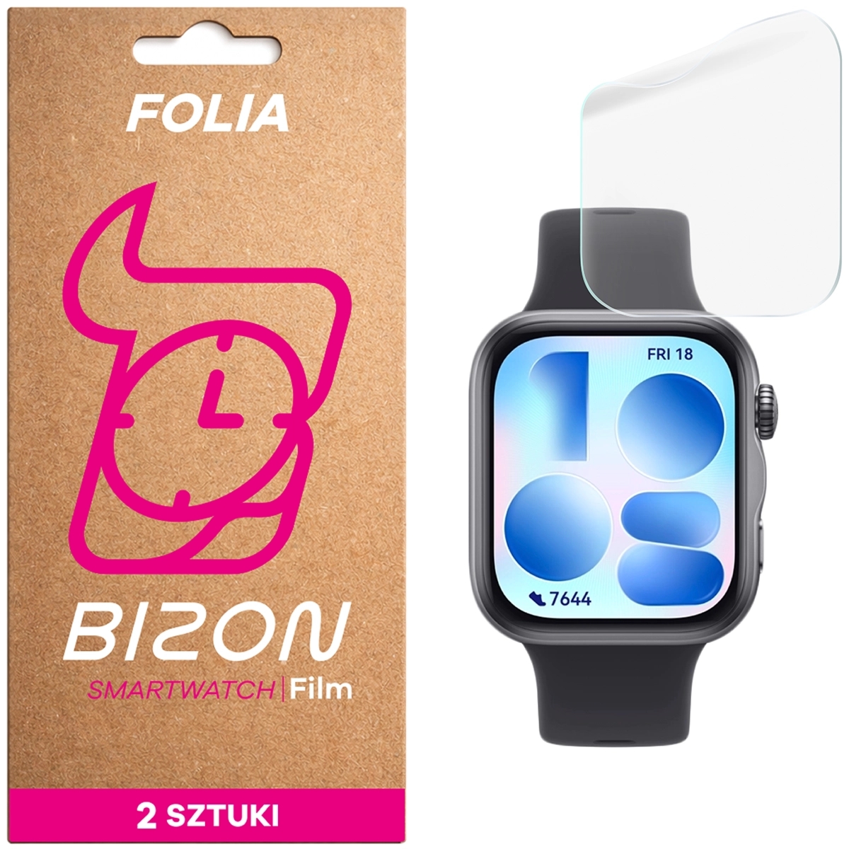 Folia hydrożelowa na ekran Bizon Watch Film Hydrogel Duo do Huawei Watch Fit 5, 2 sztuki