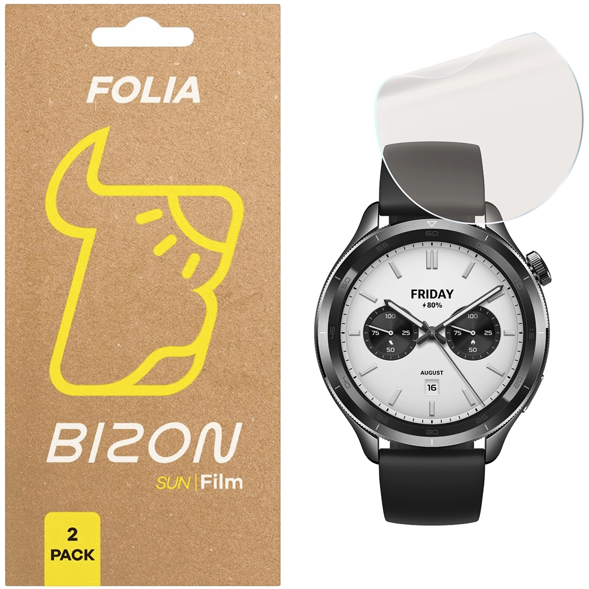 Folia matowa Bizon Watch Film Sun Duo do Xiaomi Watch S4, 2 sztuki