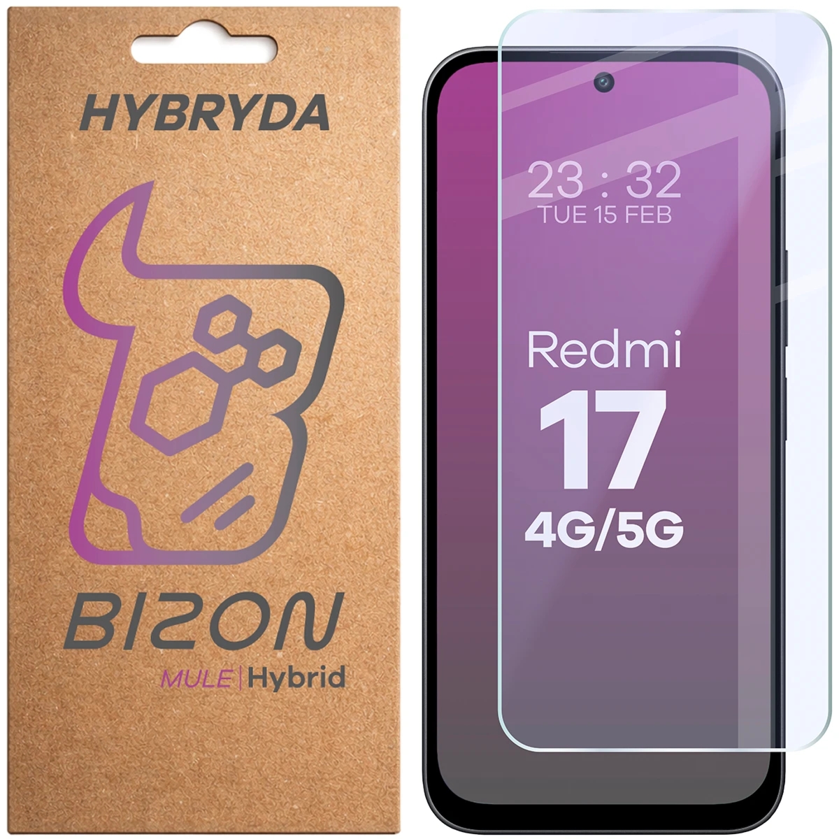 Elastyczne szkło hybrydowe Bizon Hybrid Mule do Xiaomi Redmi Note 17 4G/5G