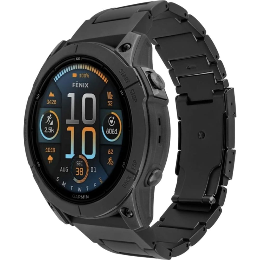 Tytanowy pasek Fixed Titanium Strap, QuickFit 22 mm do Garmin Fenix 8 Pro (47 mm) / 8 / E / 7 Pro / 7 / 6 Pro / 6, czarny