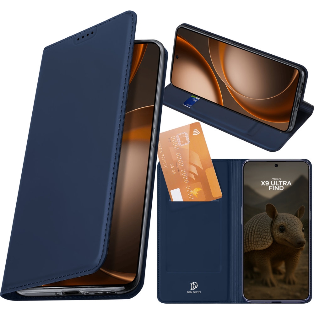 Etui z klapką Dux Ducis Skin Pro do Oppo Find X9 Ultra, granatowe