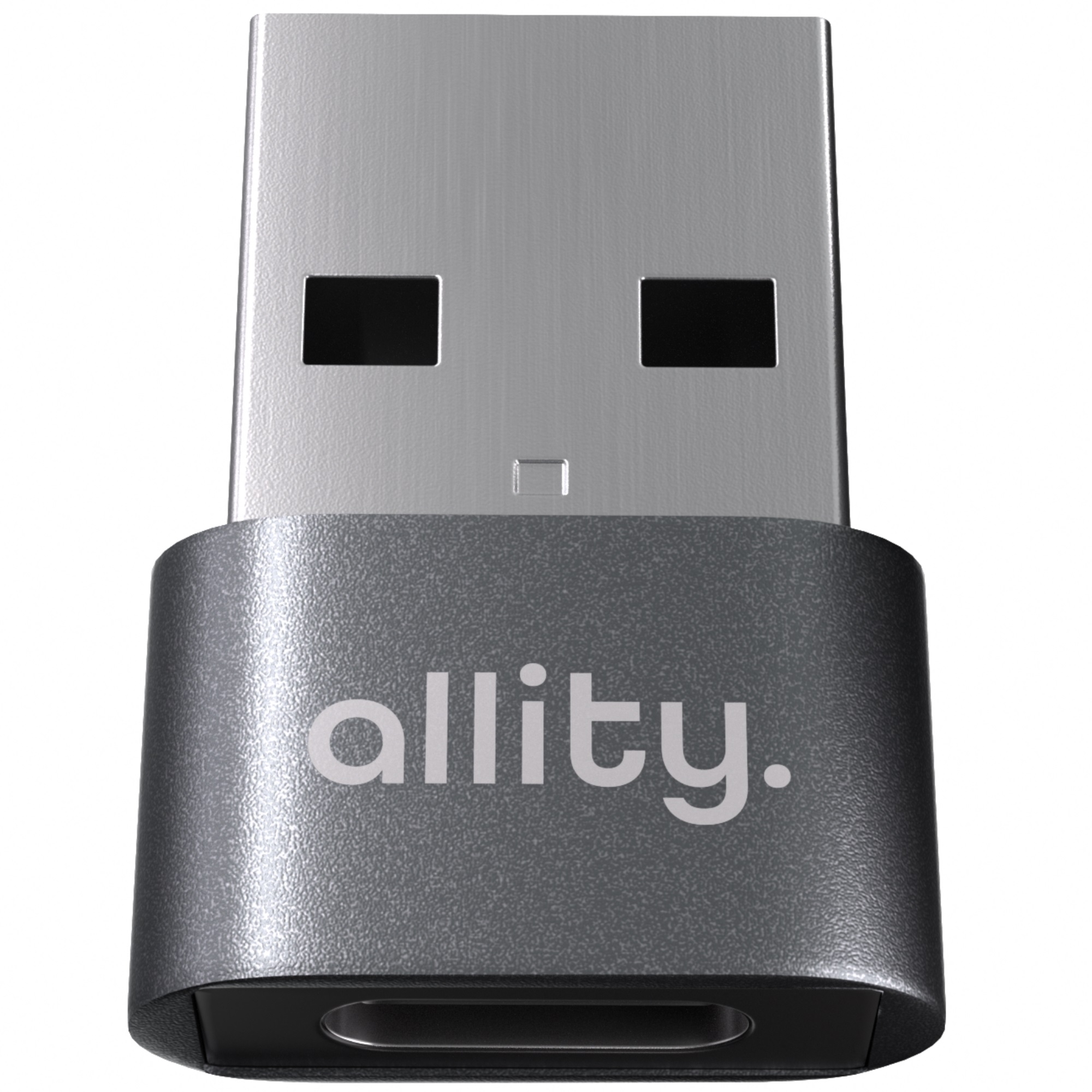 Adapter USB Allity ABA-101 z USB-A (męskie) do USB-C (żeńskie), szary