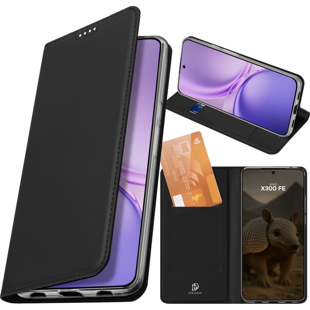 Etui z klapką Dux Ducis Skin Pro do Vivo X300 FE, czarne