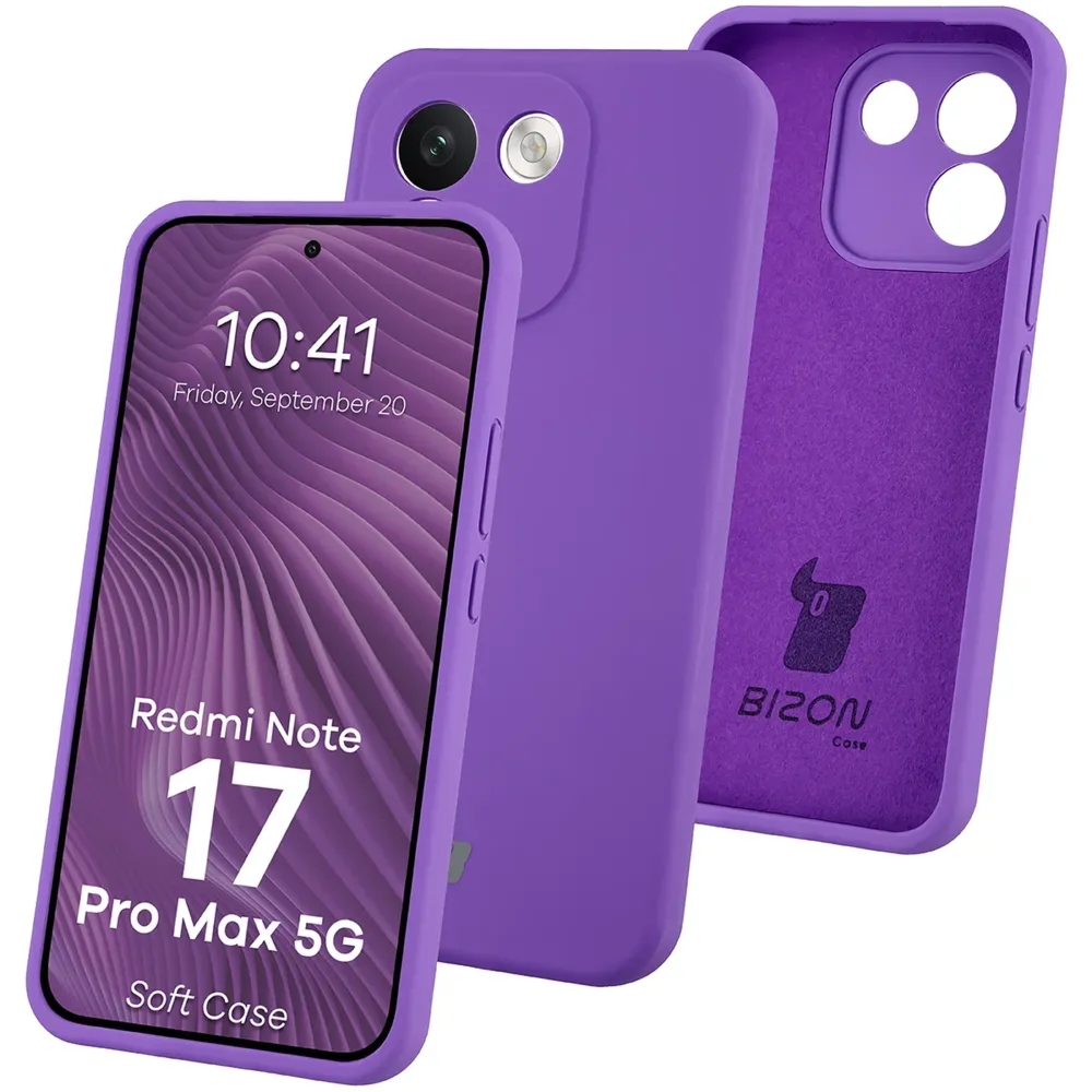 Silikonowe etui Bizon Soft Case do Xiaomi Redmi Note 17 Pro Max 5G, fioletowe