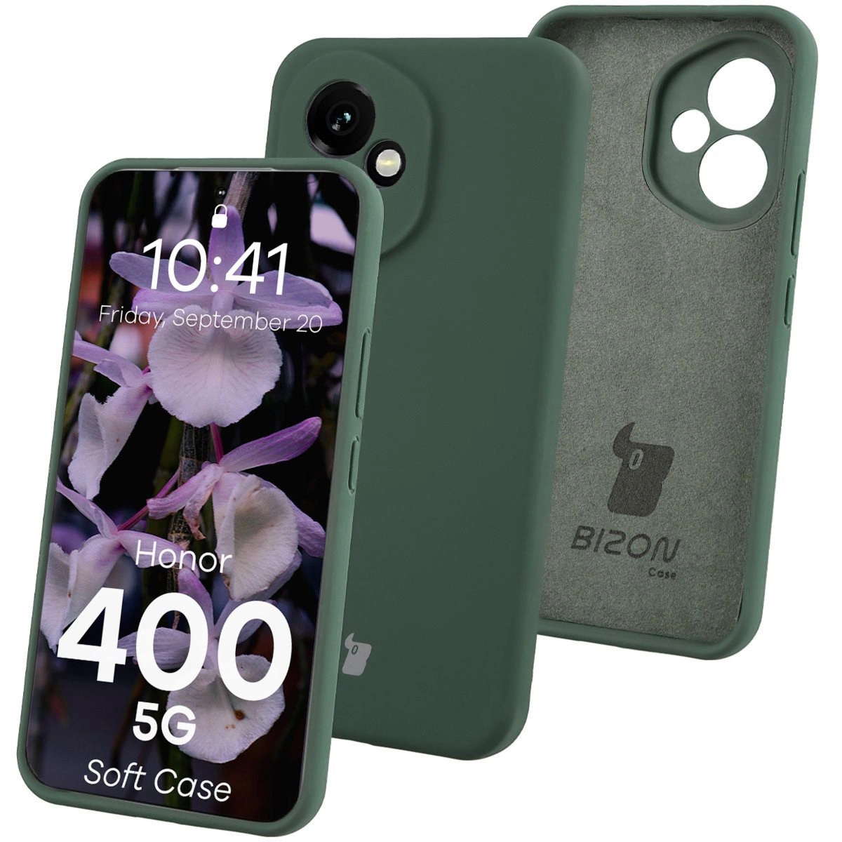 Silikonowe etui Bizon Soft Case do Honor 400, ciemnozielone