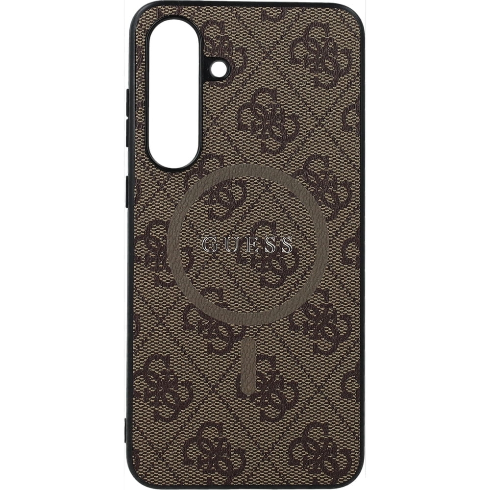 Etui Guess Hardcase 4G Ring Classic Logo do MagSafe do Galaxy S25 FE, brązowe