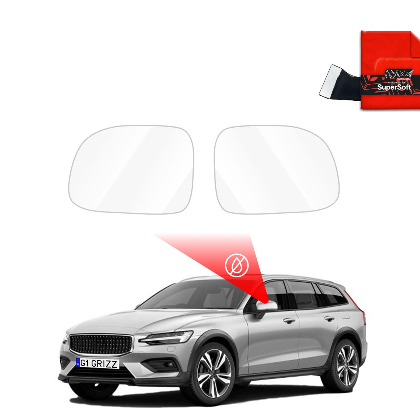 Folia przeciwdeszczowa Grizz Protector na lusterka do Volvo V60 Cross Country (2018-2023)