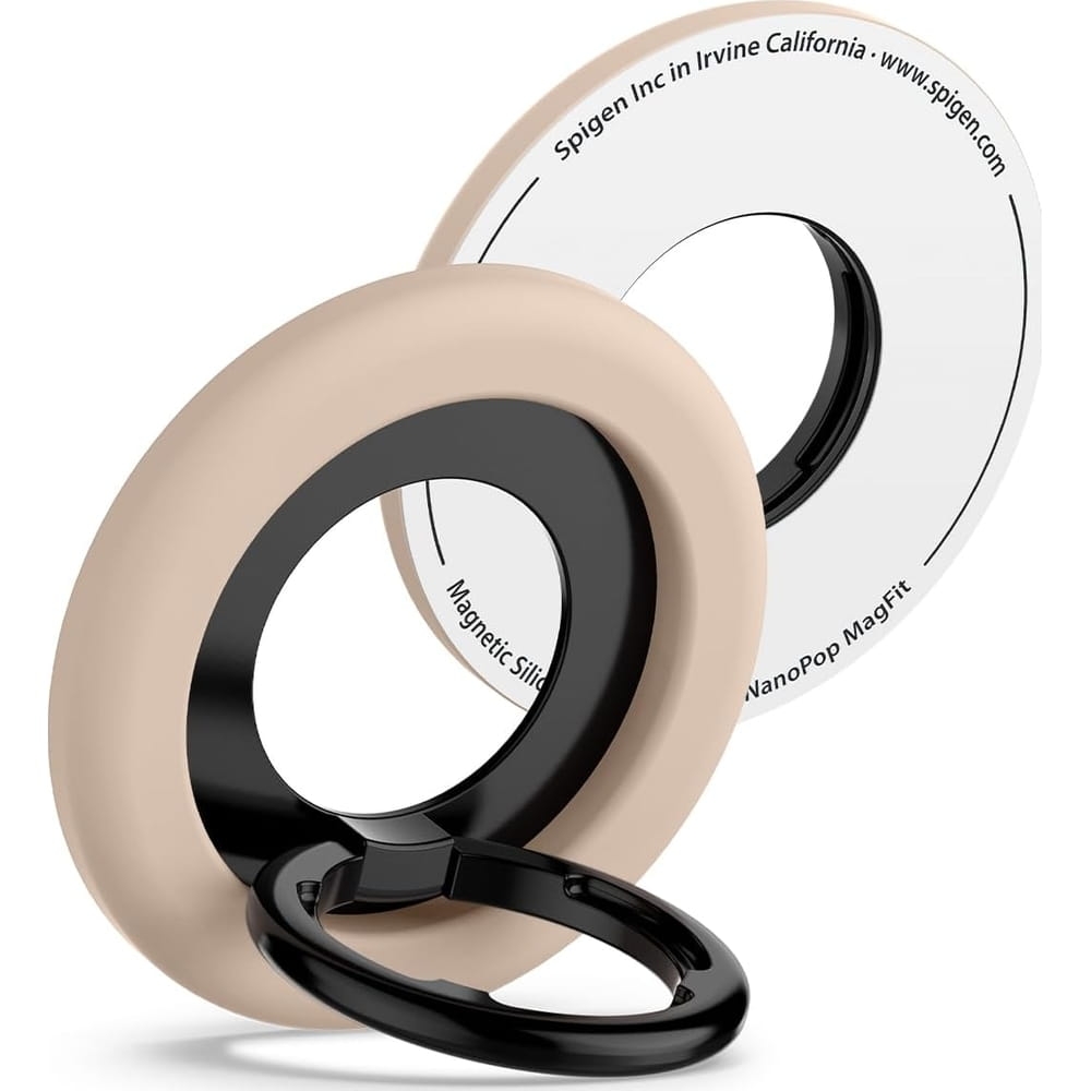 Image of Uchwyt / ring na palec, Spigen Nano Pop Phone Ring do MagSafe, beżowy