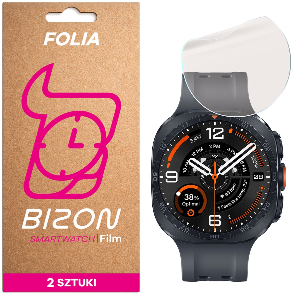 Folia matowa Bizon Watch Film Matte Duo do Galaxy Watch Ultra 2 (2026) 47 mm, 2 sztuki