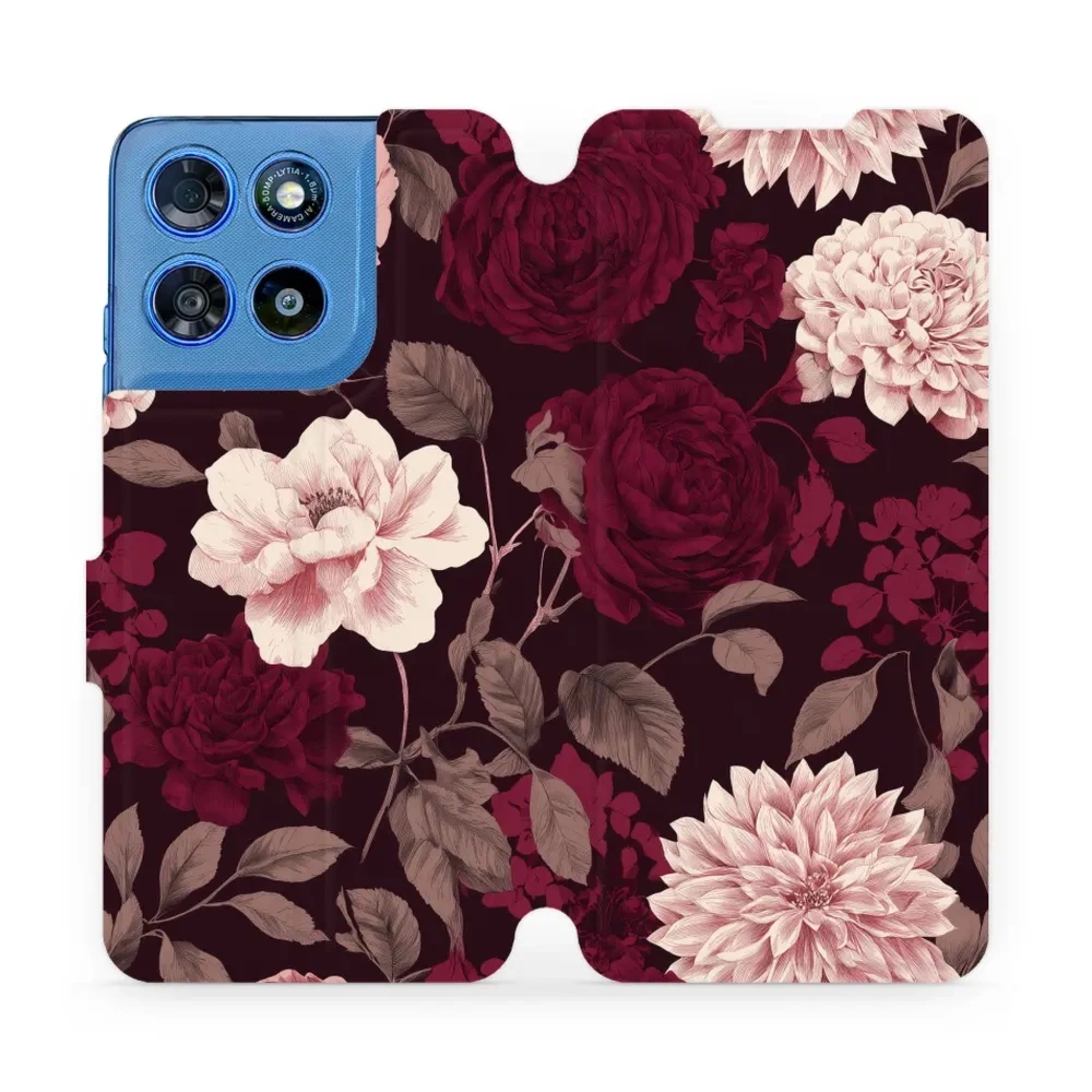Etui z klapką do Motorola Moto G57 Power, Mobiwear Book, wino i dalie