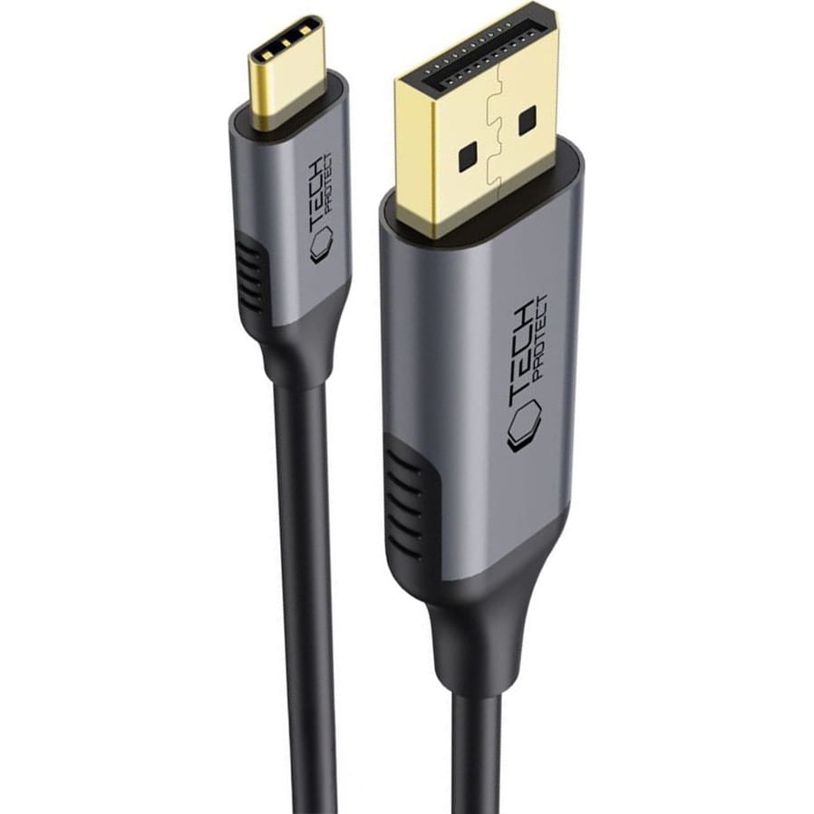 Image of Kabel USB-C do DisplayPort 1.4, Tech-Protect Ultraboost 8K 60Hz, 1.8 m, czarno-szary