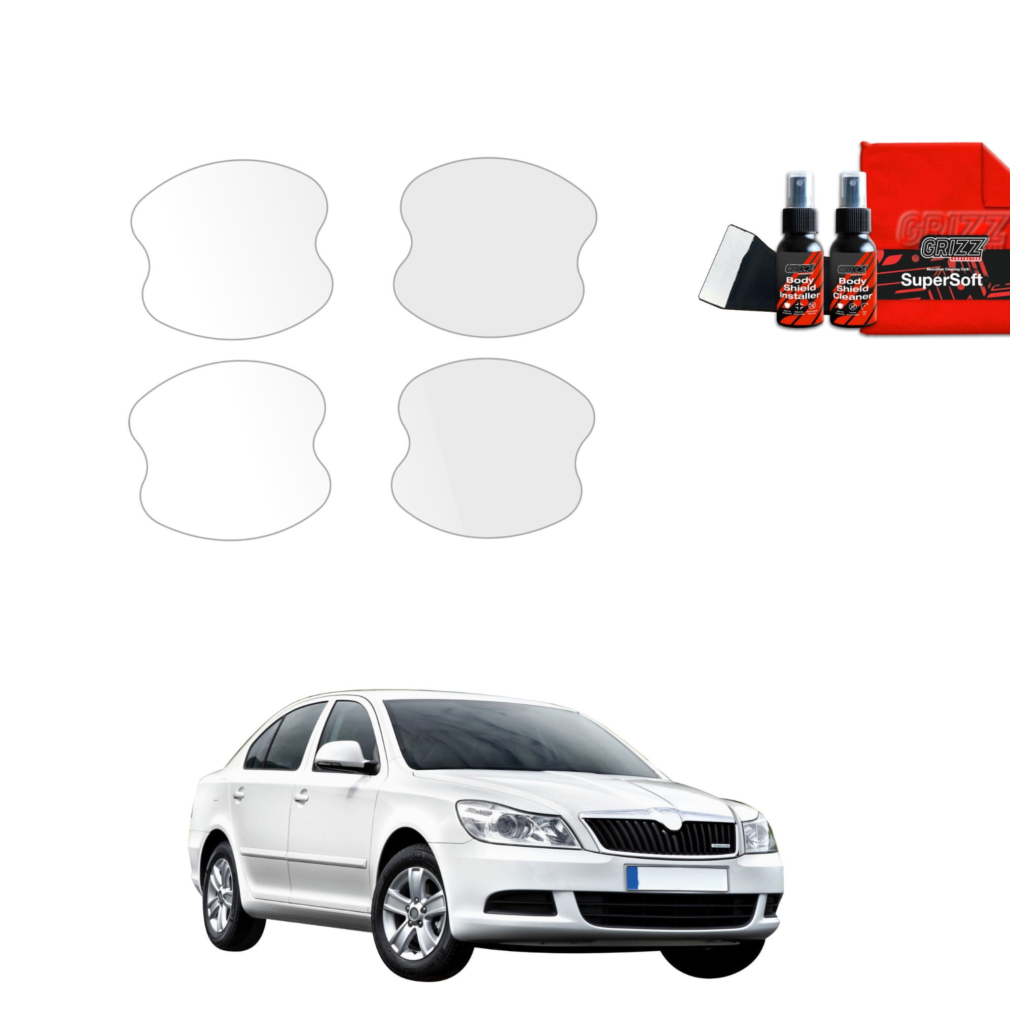 4w1 Folia ochronna pod klamki Grizz Protector do Skoda Octavia 2 Sedan Facelifting (2008-2013)