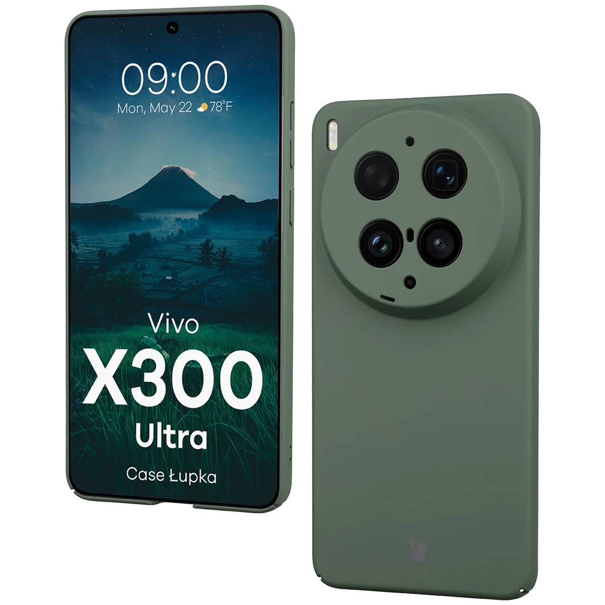 Etui Bizon Case Łupka do Vivo X300 Ultra, zielone
