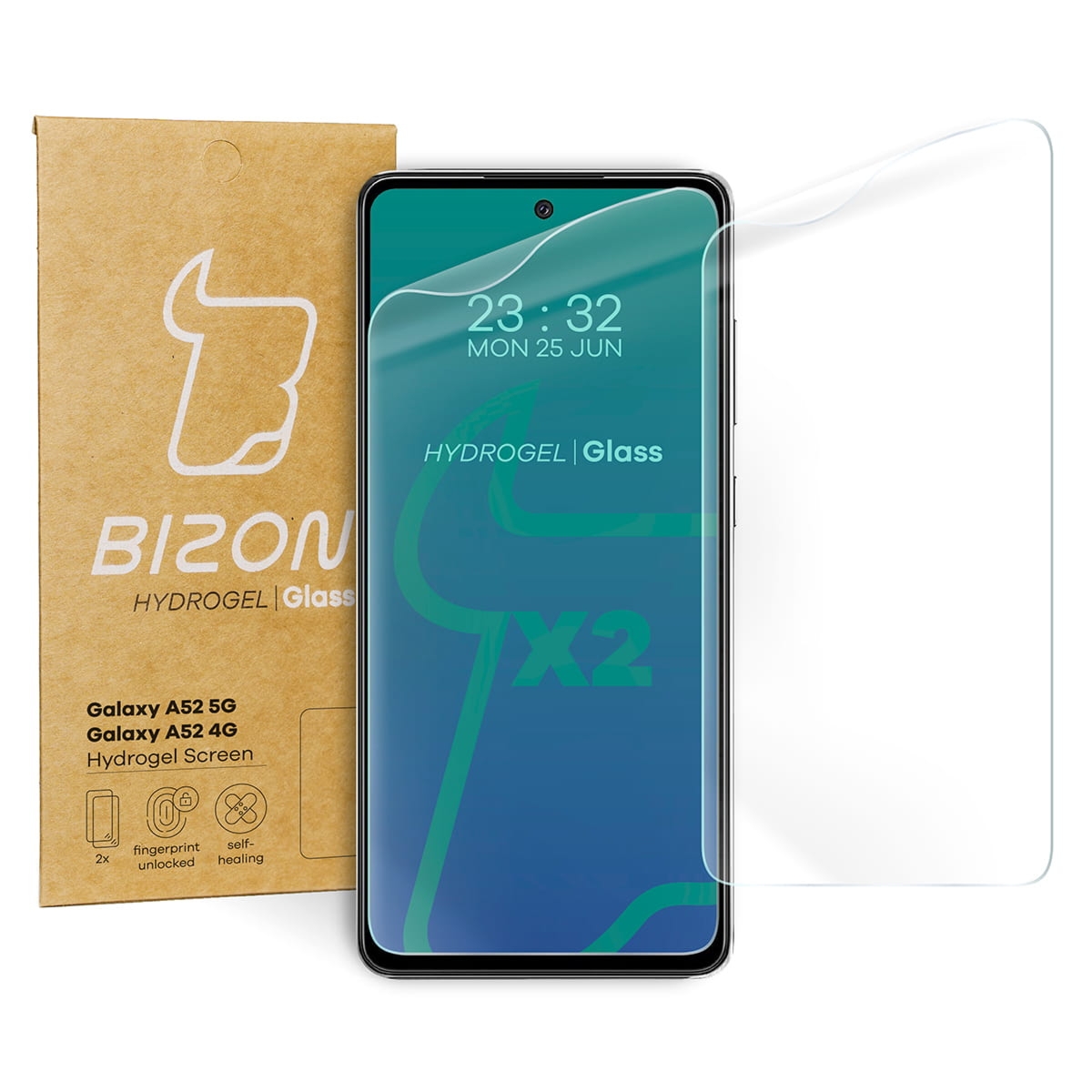 Folia hydrożelowa na ekran Bizon Film Hydrogel Front Duo do Galaxy A52s 5G, A52 4G/5G, 2 sztuki