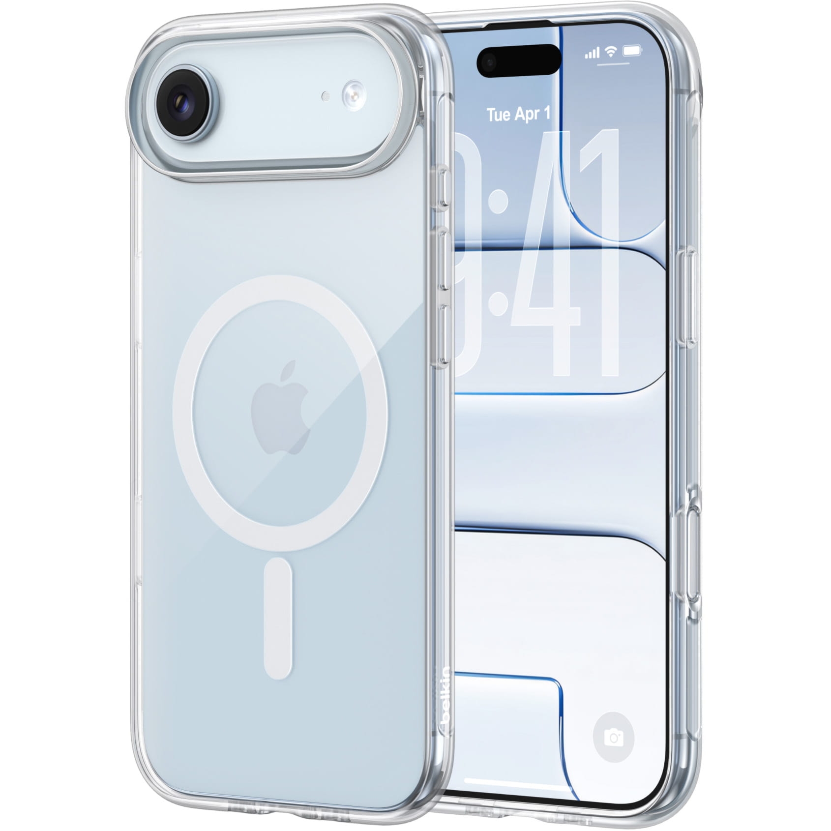 Etui Belkin SheerForce Clear (CC) do MagSafe do iPhone Air, przezroczysto-białe