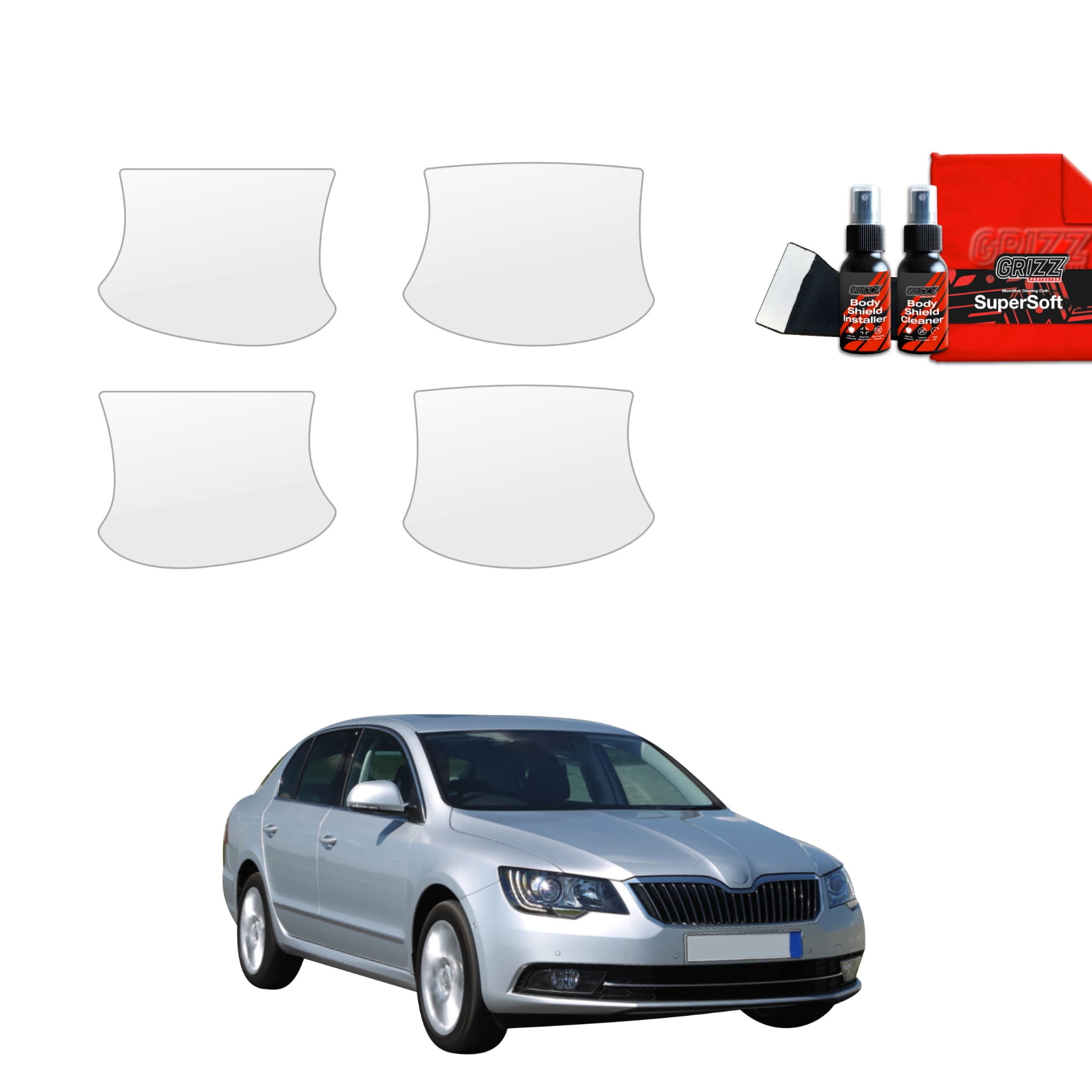 4w1 Folia ochronna pod klamki Grizz Protector do Skoda Superb 2 Facelifting (2013-2015)
