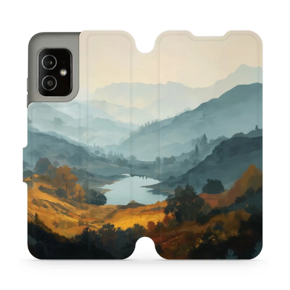 Etui z klapką do ASUS Zenfone 8, Mobiwear Book, jezioro w dolinie