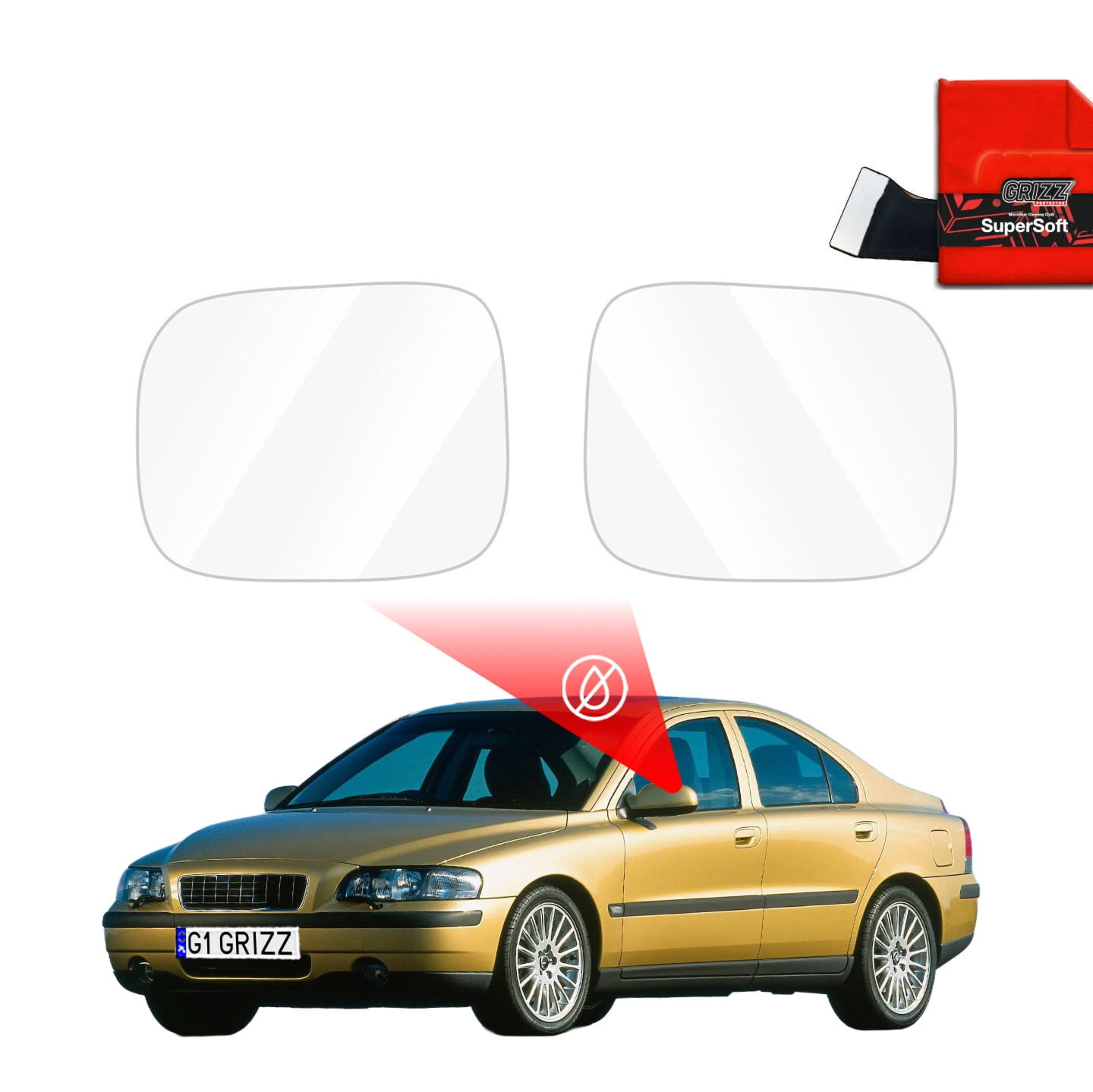 Folia przeciwdeszczowa Grizz Protector na lusterka do Volvo S60 (2000-2010)