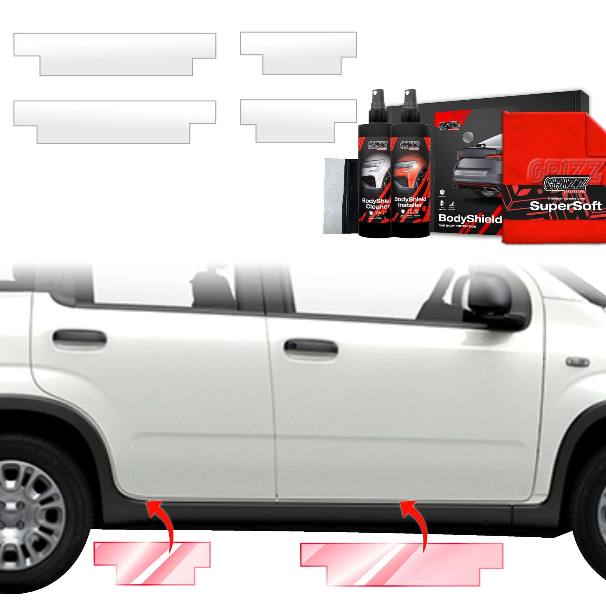 4w1 Folia ochronna Grizz Protector na progi do Fiat Panda (2020-2026)
