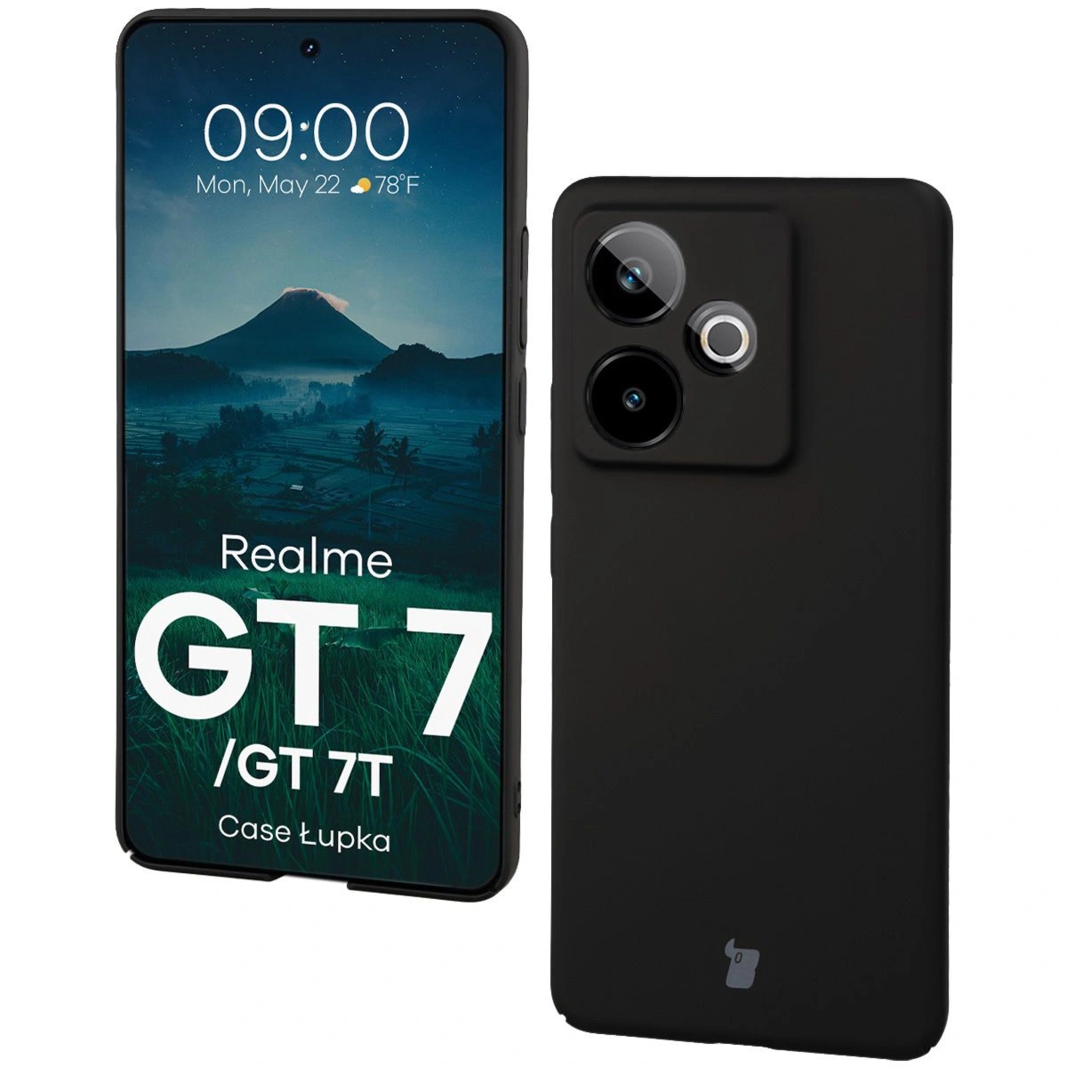 Etui Bizon Case Łupka do Realme GT 7 / 7T, czarne