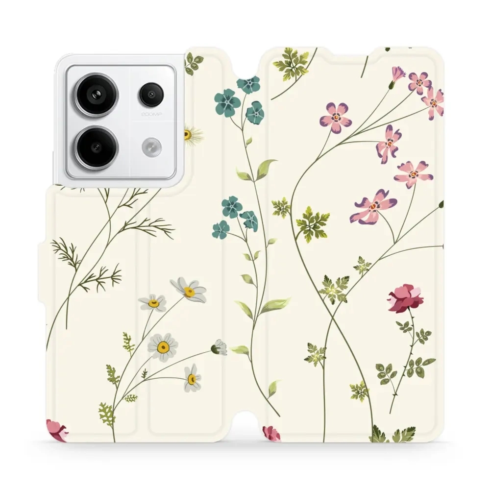 Etui z klapką do Xiaomi Redmi Note 13 Pro 5G, Mobiwear Book, polne kwiaty