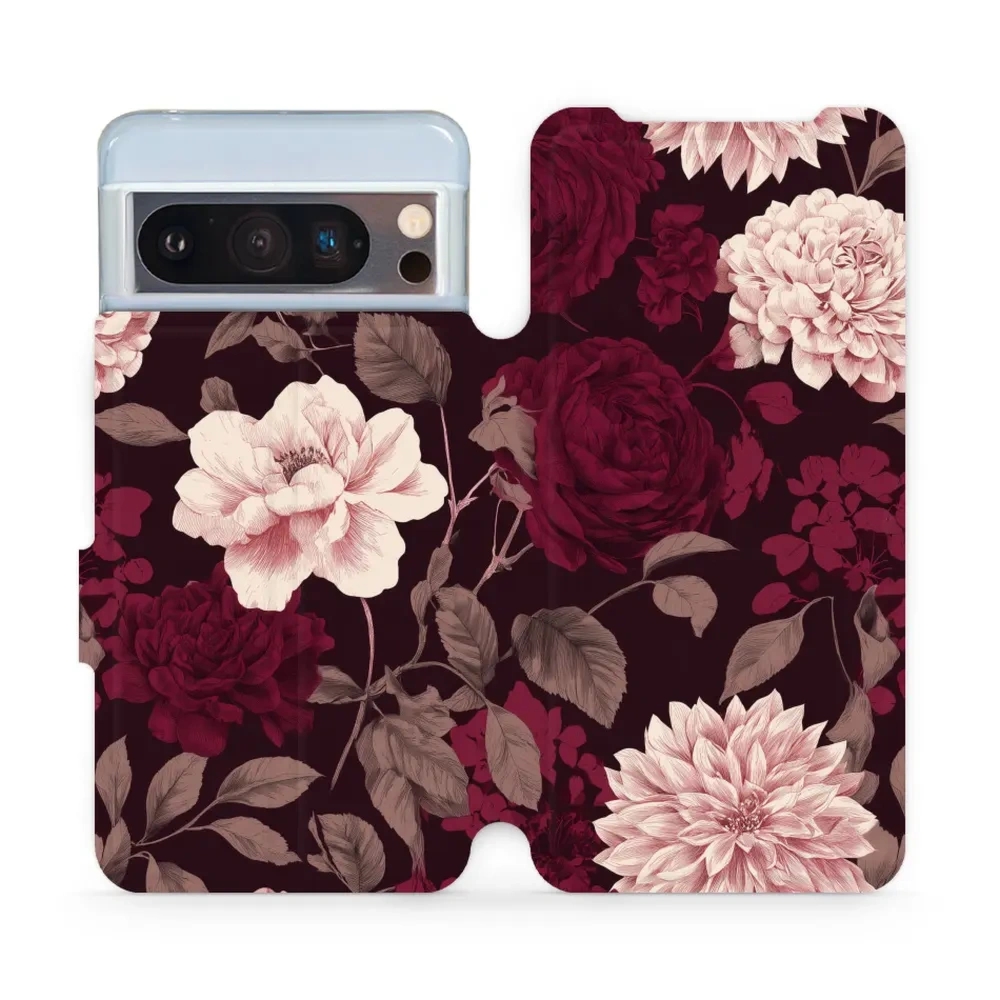 Etui z klapką do Google Pixel 8 Pro, Mobiwear Book, wino i dalie