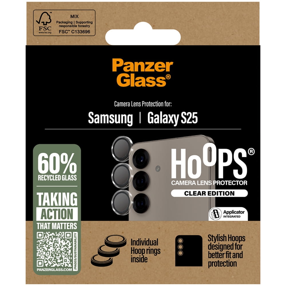 Szkło hartowane na aparat PanzerGlass Hoops do Galaxy S25, przezroczyste