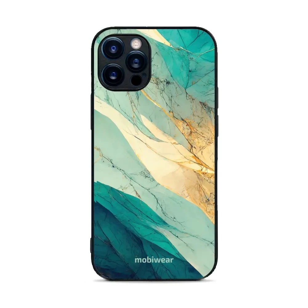 Etui ochronne do iPhone 12 Pro, Mobiwear Glossy Case, turkusowy marmur