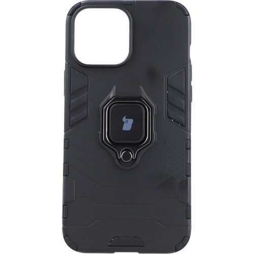 Image of Etui Bizon Case Armor Ring do iPhone 13 Pro Max, czarne