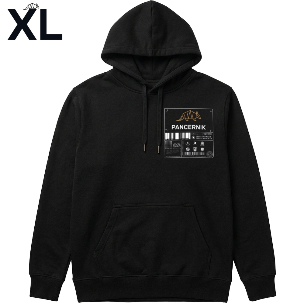 Bluza z kapturem, hoodie Pancernik Sign (nie ma lekko), czarna XL