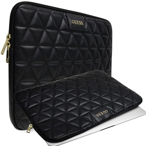 Image of Etui do laptopa do 13'' Guess Sleeve Quilted, czarne