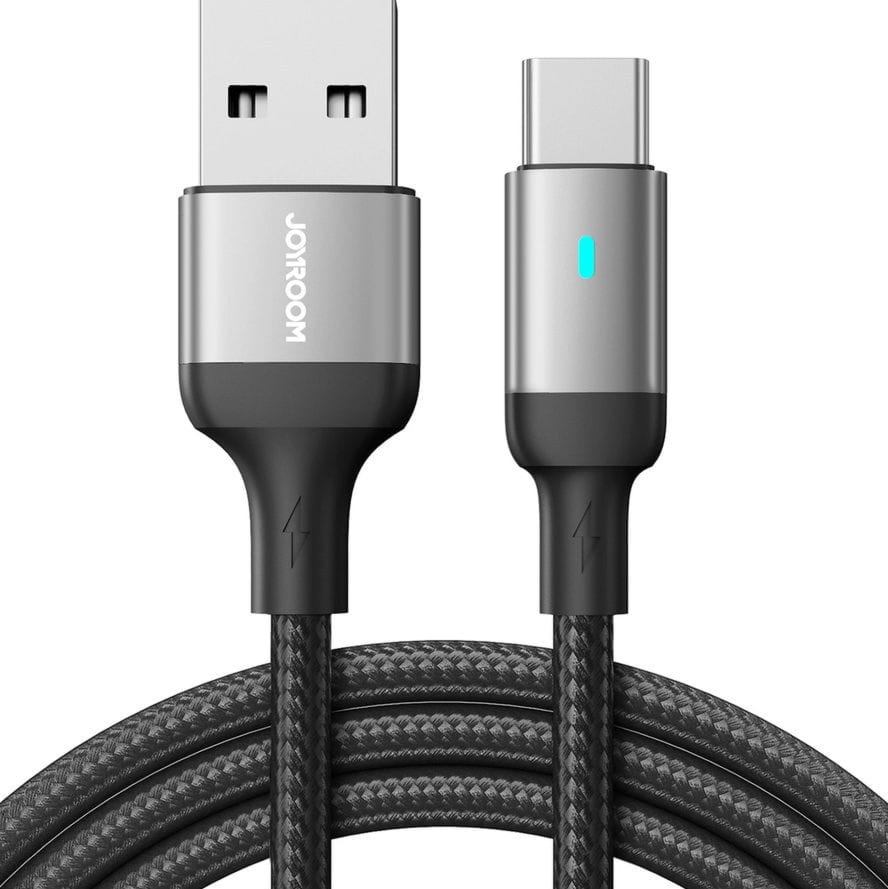 OUTLET: Kabel do ładowania / transmisji danych Joyroom A10 Series USB-A do USB-C, 3A, 1.2m, czarny