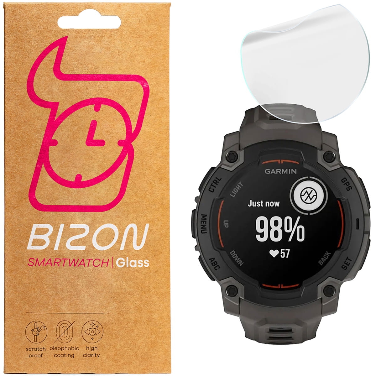 Folia hydrożelowa na ekran Bizon Watch Film Hydrogel Duo do Garmin Instinct E 45 mm, 2 sztuki