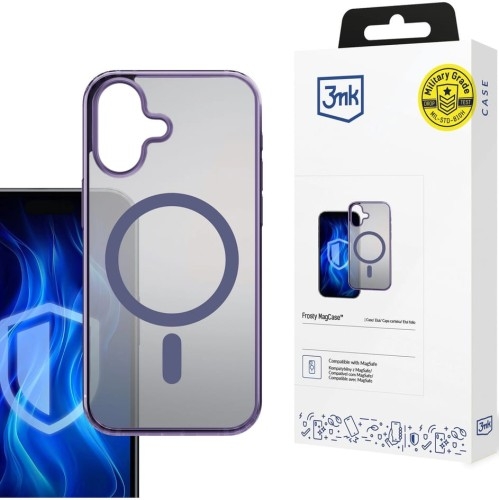 Image of Etui 3mk Frosty MagCase do iPhone 16 Plus, półprzezroczyste z fioletowym