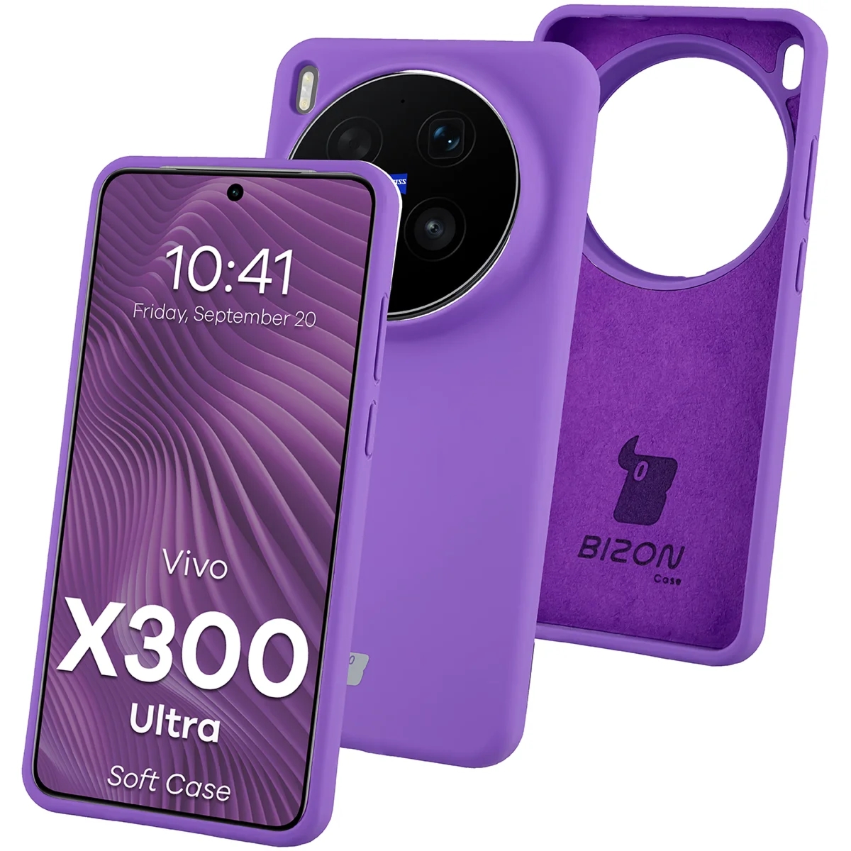 Silikonowe etui Bizon Soft Case do Vivo X300 Ultra, fioletowe