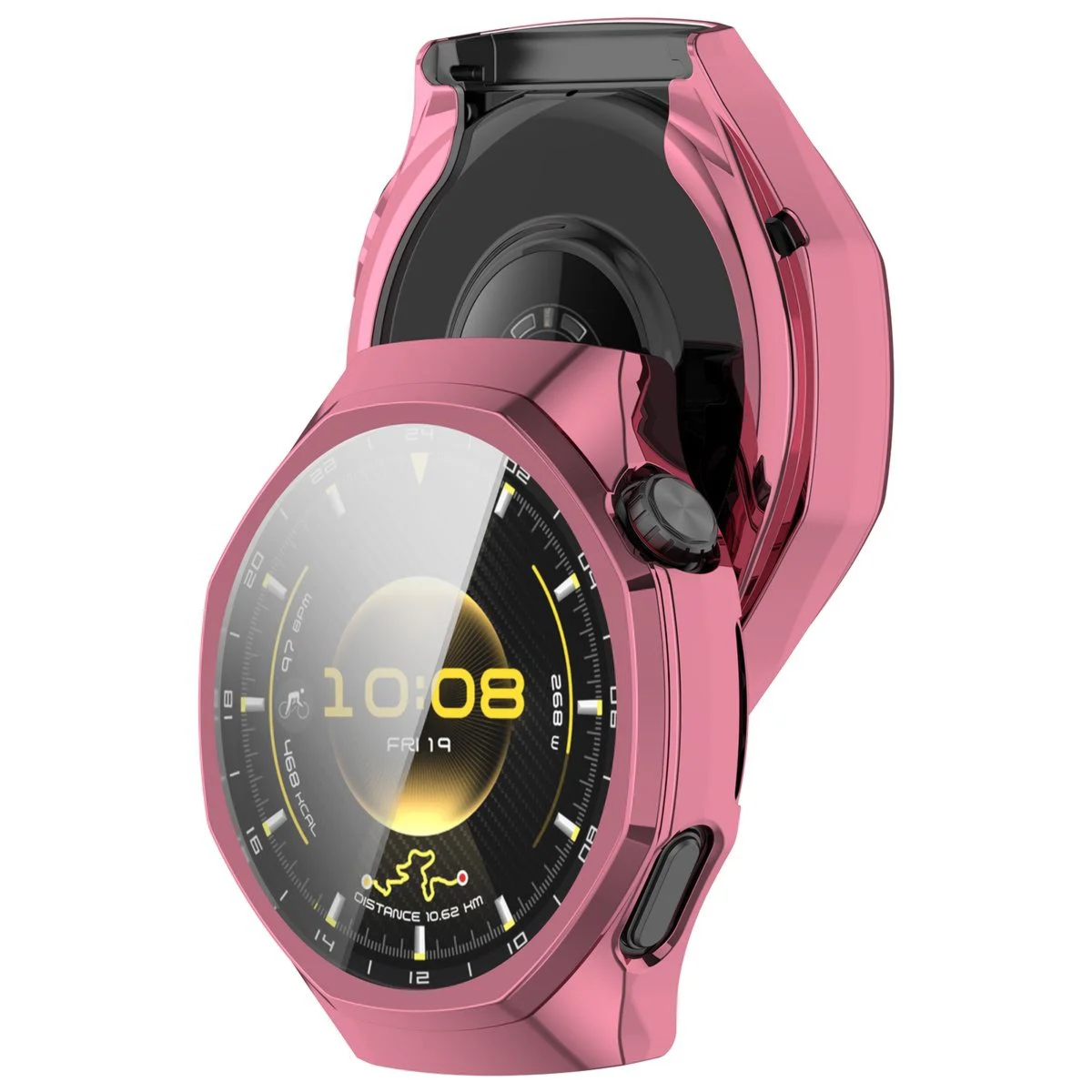 Etui z osłoną ekranu Bizon Case Watch Felipe do Huawei Watch GT 7 Pro 46 mm, różowe