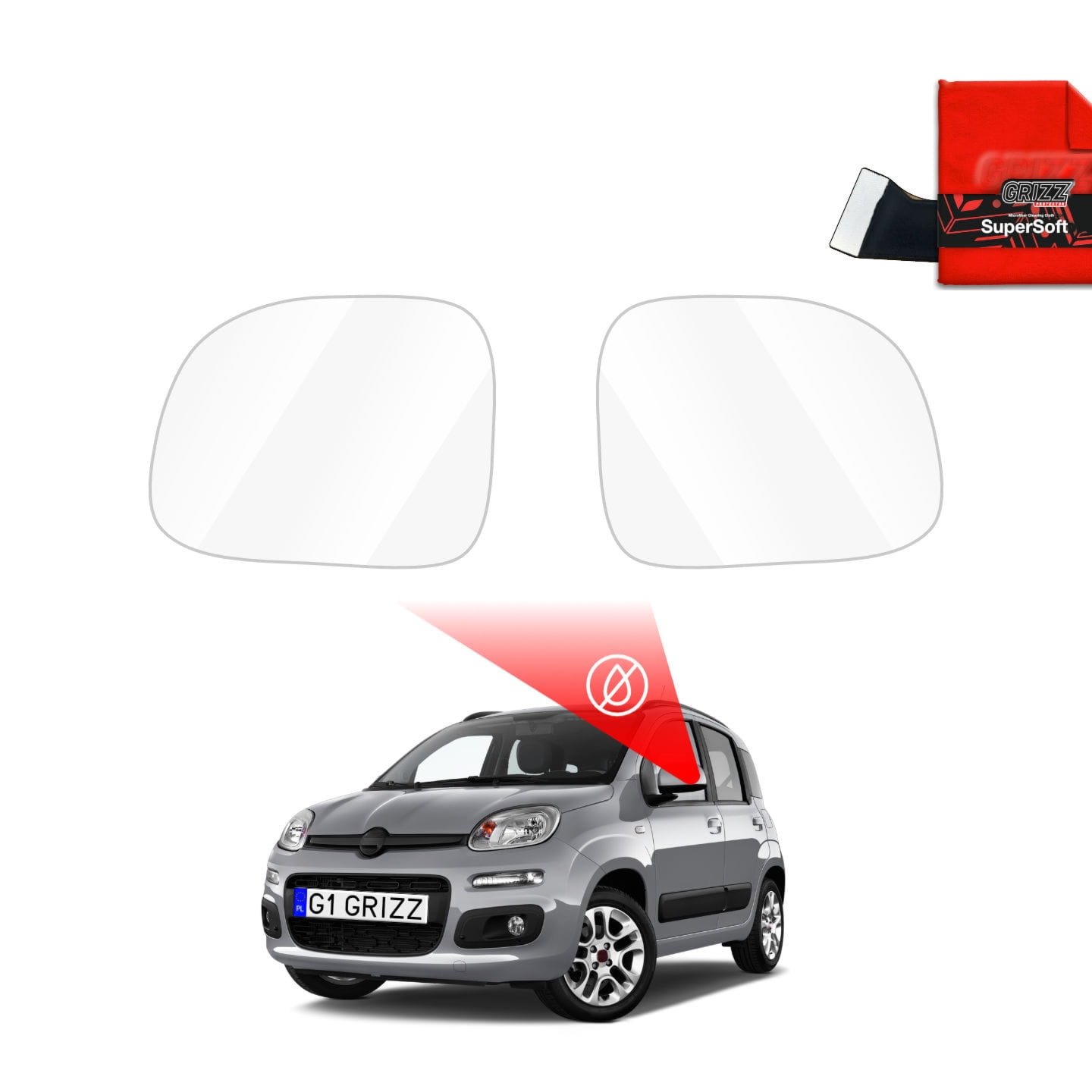Folia przeciwdeszczowa Grizz Protector na lusterka do Fiat Panda 3 (2011-2016)