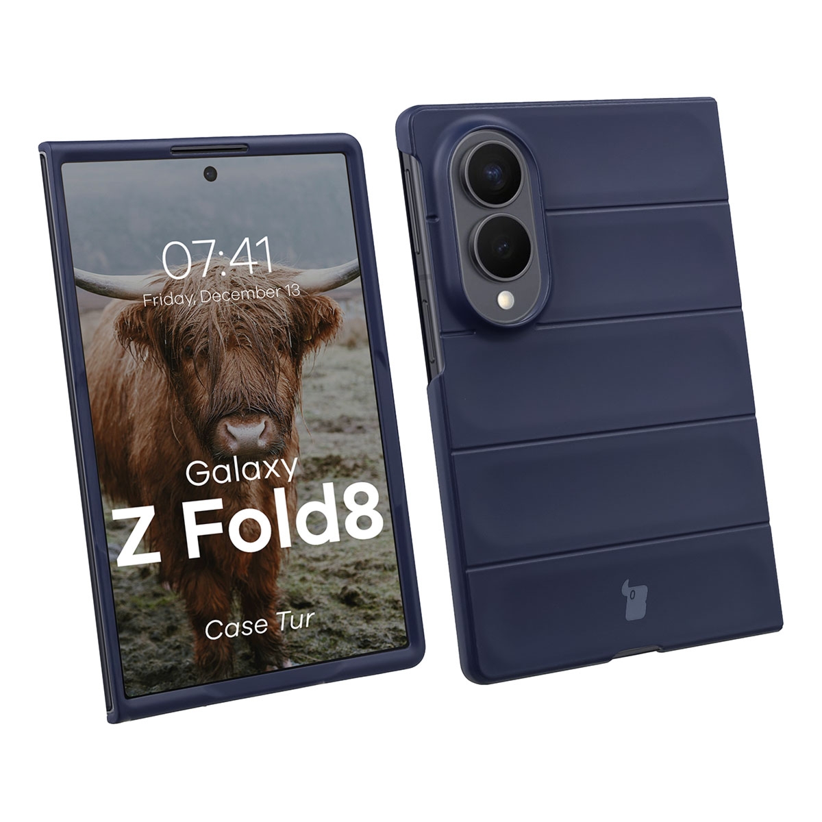 Pancerne etui Bizon Case Tur do Galaxy Z Fold8, granatowe