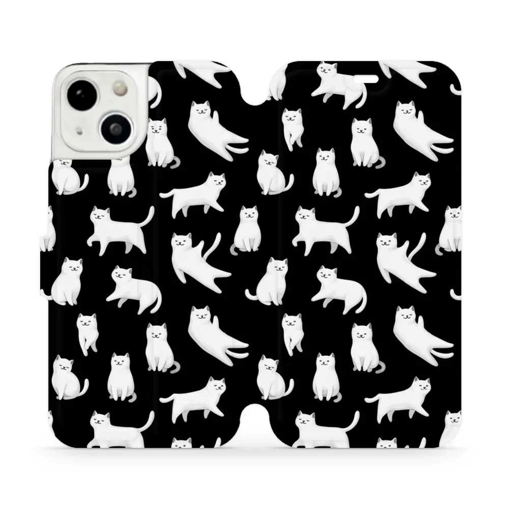Etui z klapką do iPhone 13, Mobiwear Book, kotki luna