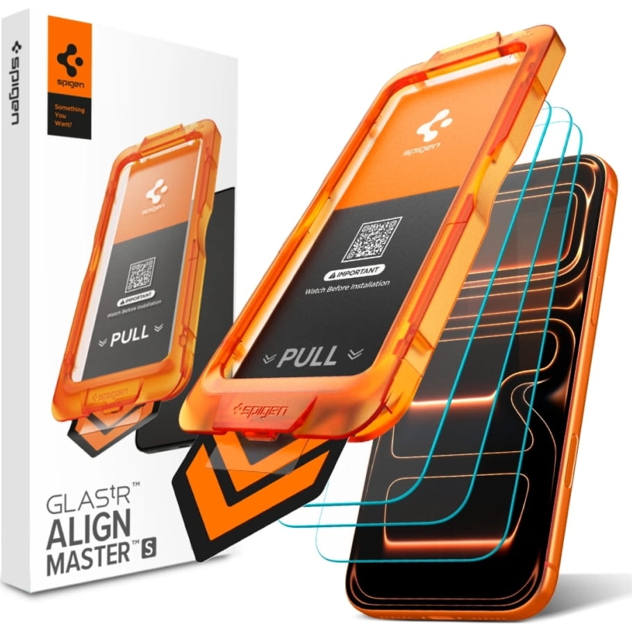 Szkło do etui Spigen Glas.tR AlignMaster S 3-Pack do iPhone 17 Pro