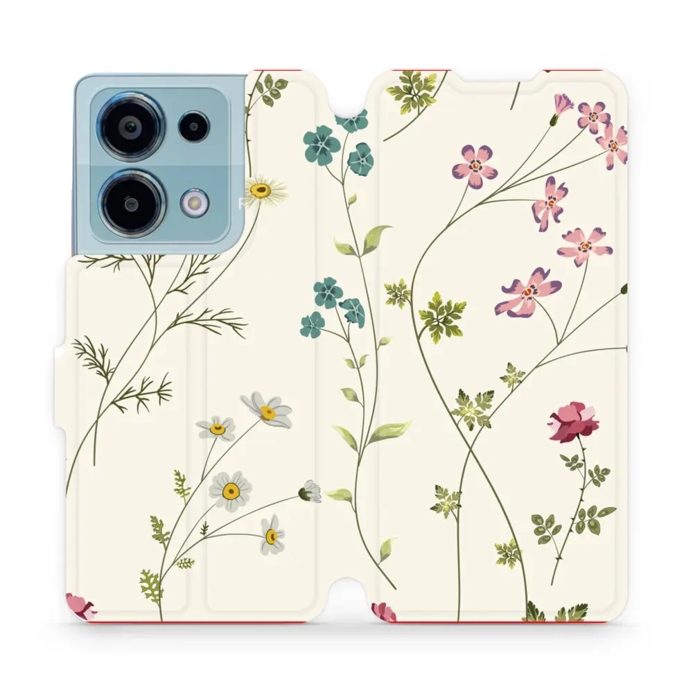 Etui z klapką do Xiaomi Redmi Note 13 Pro 4G, Mobiwear Book, polne kwiaty