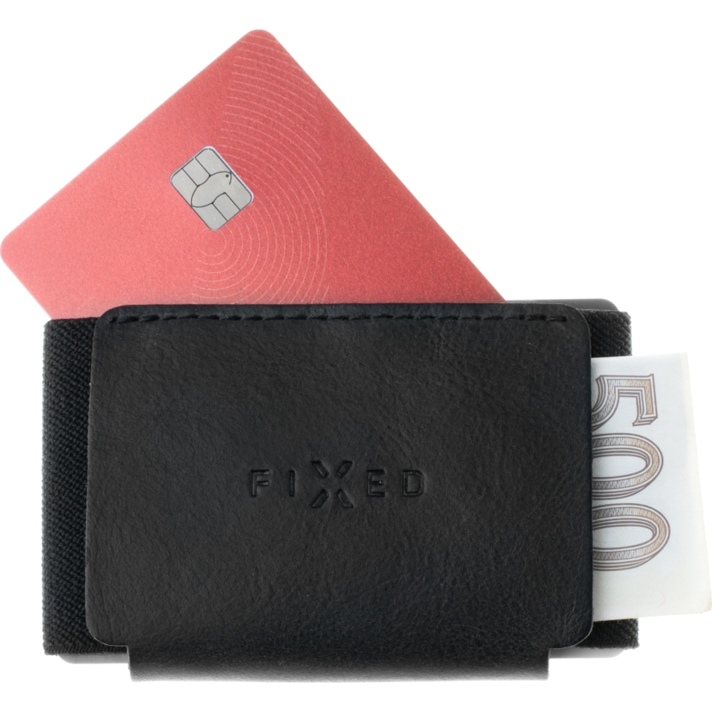 Skórzany portfel na karty, banknoty Fixed Tiny Wallet, czarny
