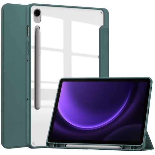 Image of Etui Bizon Case Tab Clear Matt do Galaxy Tab S9 / S9 FE, ciemnozielone