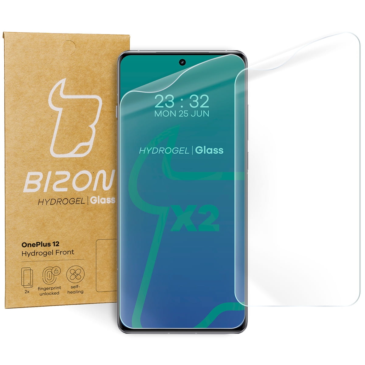 Folia hydrożelowa na ekran Bizon Film Hydrogel Front Duo do OnePlus 12, 2 sztuki