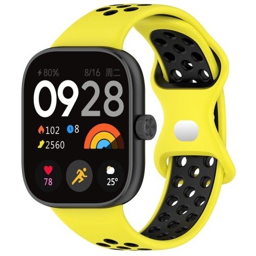 Image of Pasek Bizon Strap Watch Octo do Xiaomi Redmi Watch 4/Xiaomi Band 8 Pro, żółto-czarny