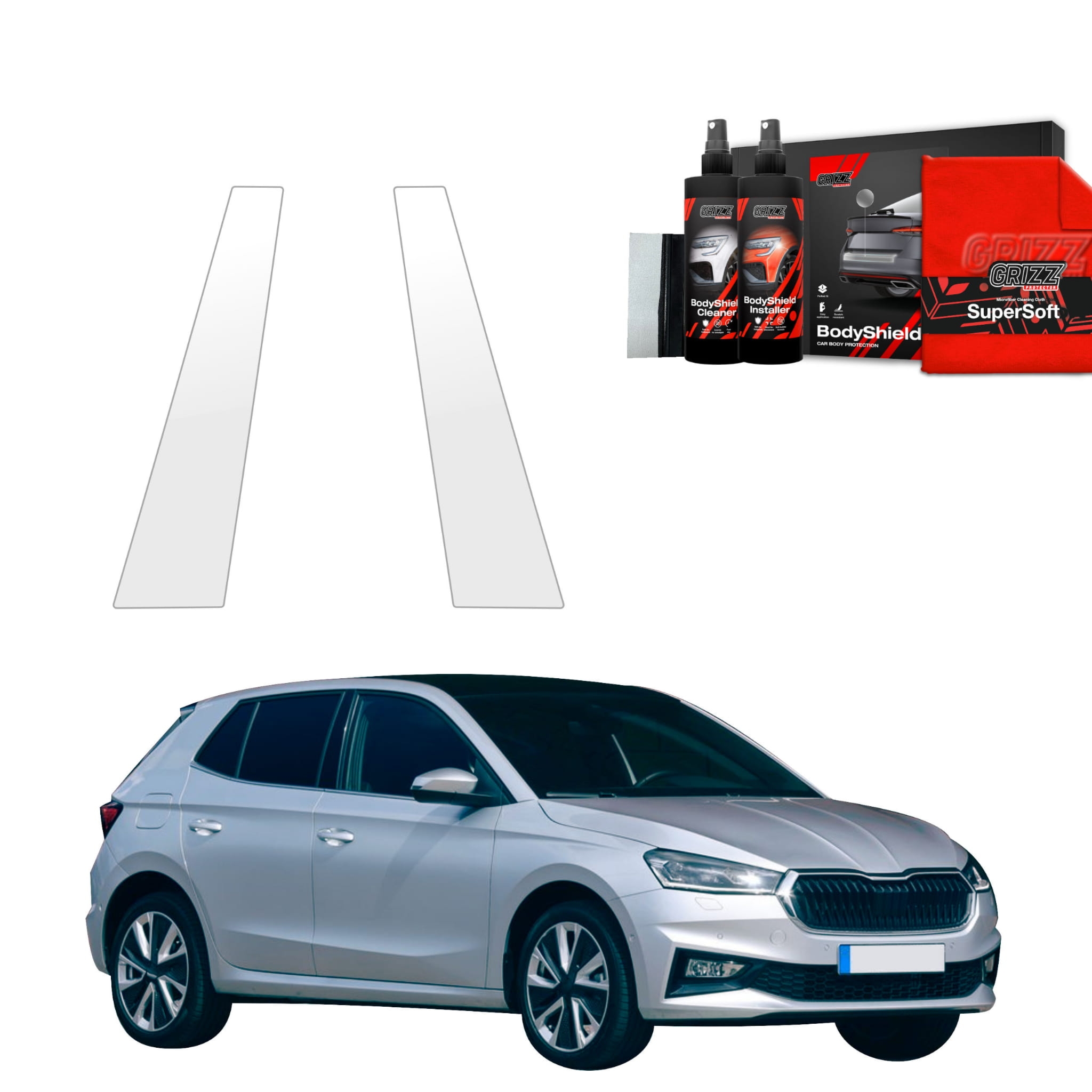 2w1 Folia ochronna Grizz Protector na słupki do Skoda Fabia (2019-2026)