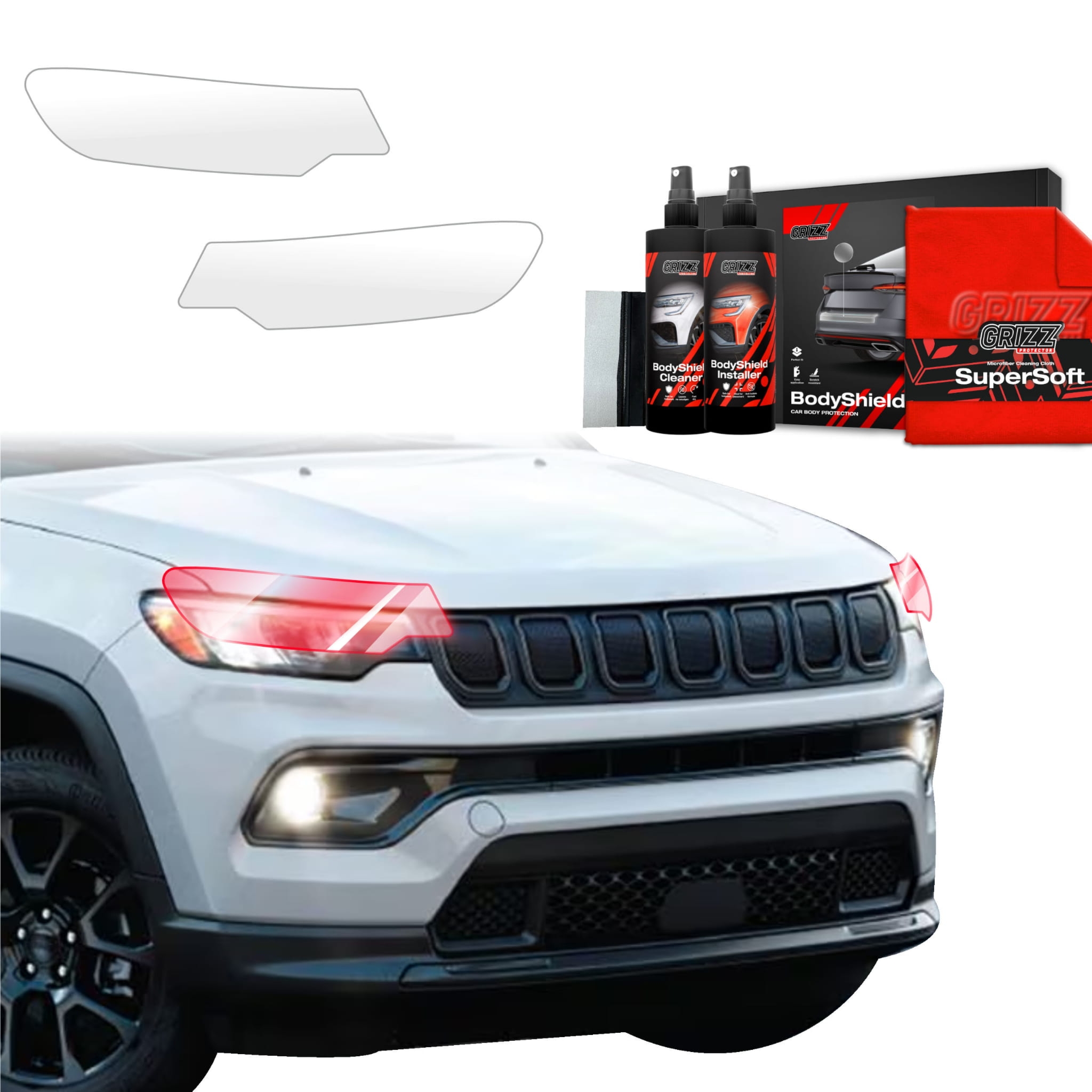 2w1 Folia ochronna na lampy Grizz Protector do Jeep Compass (2020-2024)