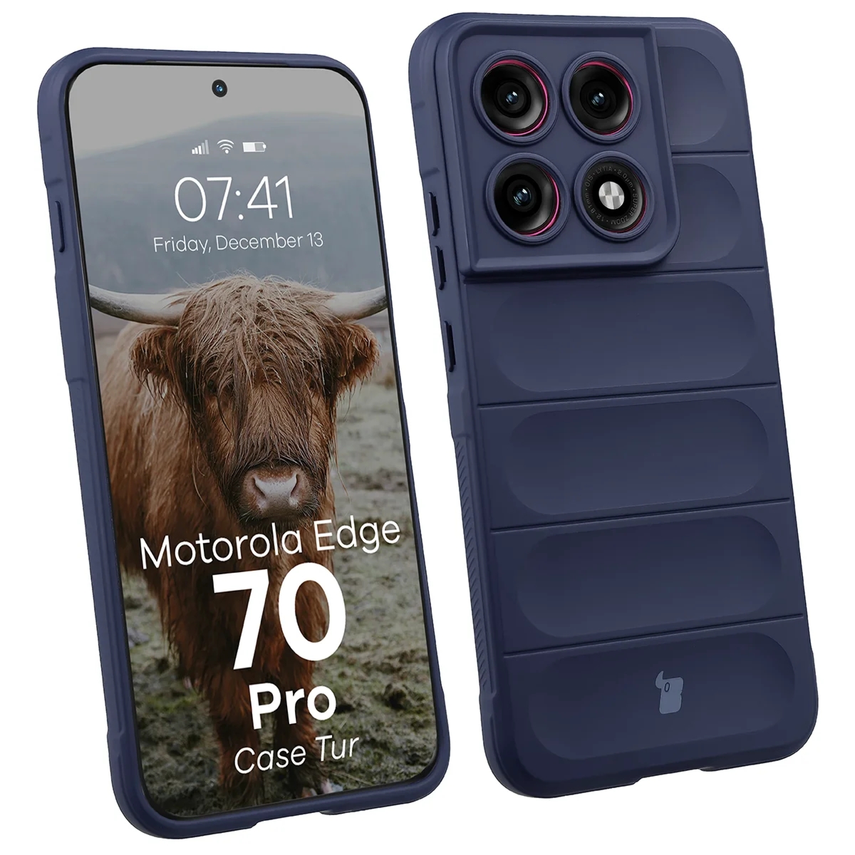 Pancerne etui Bizon Case Tur do Motorola Edge 70 Pro, granatowe